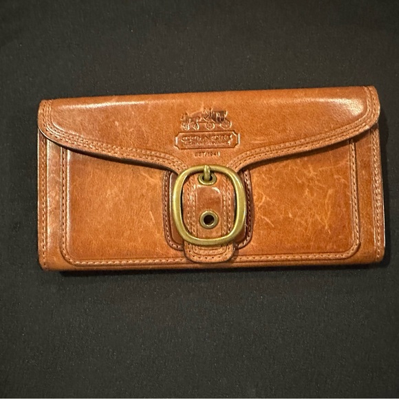 GUC Coach Brown Bleecker Leather Wallet - Picture 1 of 4